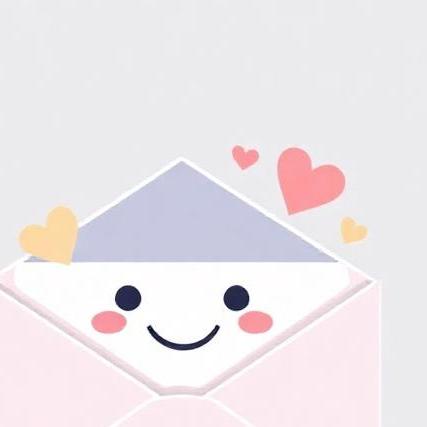 Cute smiling envelope, child-friendly contact icon